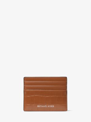 Cooper Crocodile Embossed Faux Leather Tall Card Case | Michael Kors