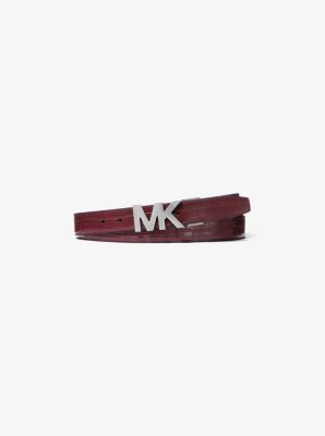 Crocodile Embossed Logo Belt Michael Kors