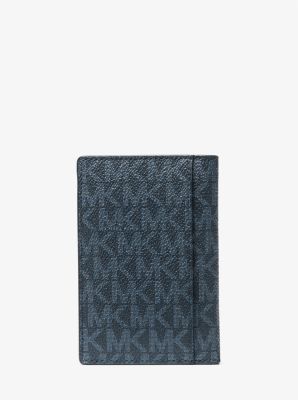 Rivington Striped Logo Bi-Fold Card Case in PALE BLUE | Michael Kors