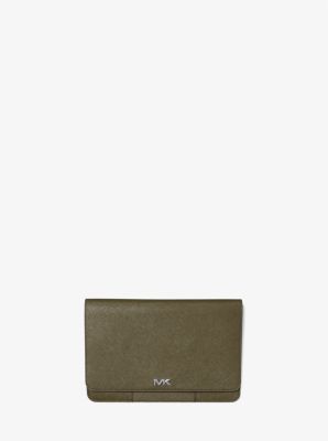 Rivington Large Saffiano Leather Wallet in OLIVE | Michael Kors
