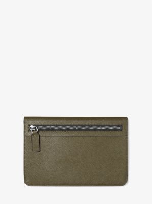 Rivington Large Saffiano Leather Wallet in OLIVE | Michael Kors