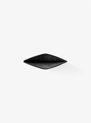 Cooper Striped Signature Logo Card Case in SILVER | Michael Kors