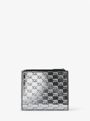 Cooper Metallic Logo Debossed Wallet in SILVER | Michael Kors