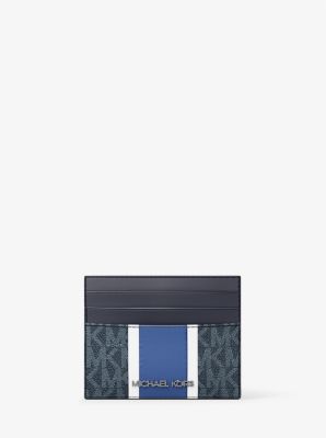 Kartenetui Cooper mit gestreiftem Signature-Logomuster in SAPHIR | Michael Kors
