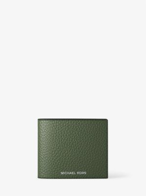 Pebbled Leather Billfold Wallet and Signature Logo Card Case Gift Set