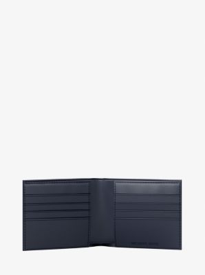 Pebbled Leather Billfold Wallet and Signature Logo Card Case Gift Set