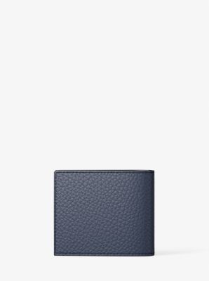 Pebbled Leather Billfold Wallet and Signature Logo Card Case Gift Set