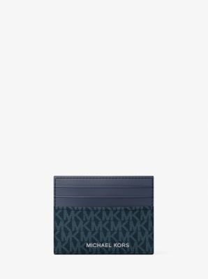 Pebbled Leather Billfold Wallet and Signature Logo Card Case Gift Set