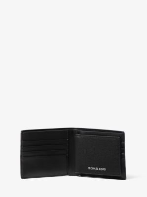 Michael kors black discount pebbled leather wallet