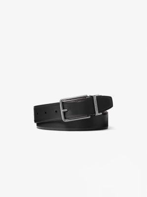 Crossgrain Leather Reversible Belt in BLACK/BROWN | Michael Kors