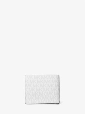 Michael Kors Black & White Logo Zip-Around Cooper Leather Wallet, Best  Price and Reviews