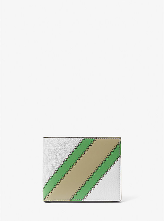 Logo and Faux Leather Stripe Wallet With Passcase Gift Set image number 2