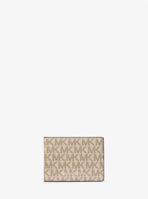 Logo and Striped Wallet With Passcase Gift Set | Michael