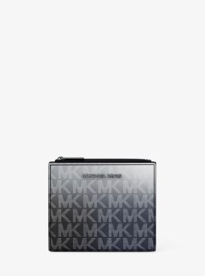 Michael Kors MK Brieftasche Cooper Medium Mit Signature-Logomuster Und Ombré-Effekt - Schwarz