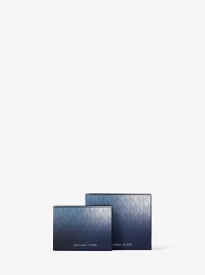 Billetera plegable Cooper con diseño ombré y logotipo exclusivo y solapa para documento de identificación