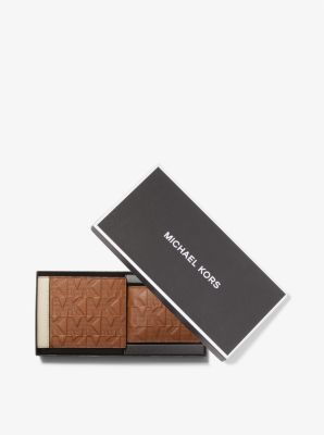 Embossed Leather Billfold Wallet With Passcase