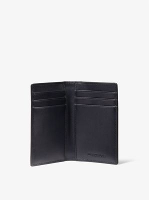 Tarjetero Cooper de cuero saffiano con dos pliegues