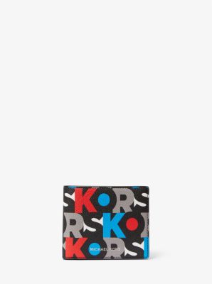 Michael Kors Mens Cooper Graphic Billfold Designer Wallet Pink