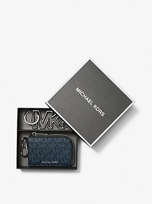 Ensemble-cadeau portefeuille et porte-clés à logo
