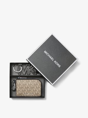 Ensemble-cadeau portefeuille et porte-clés à logo