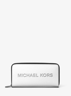 Portefeuille Cooper en cuir grain&eacute; pour t&eacute;l&eacute;phone intelligent in BLANC &Eacute;CLATANT | Michael Kors