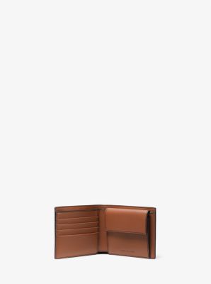 Harrison Saffiano Leather Billfold Wallet in LUGGAGE | Michael Kors