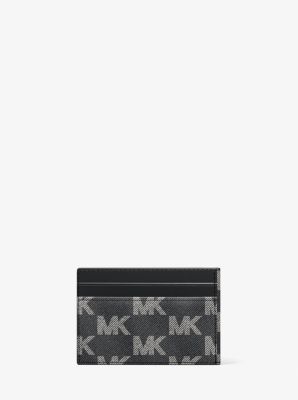 Cooper Medium Logo Jacquard Denim Wallet in BLACK WASH | Michael Kors