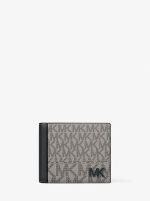 Cooper Signature Logo Billfold Wallet in PG/BLK MUL | Michael Kors