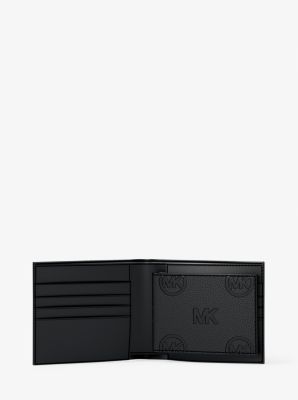 Cooper Logo Debossed Billfold Wallet With Passcase in BLACK | Michael Kors