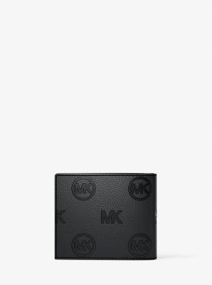 Cooper Logo Debossed Billfold Wallet With Passcase in BLACK | Michael Kors