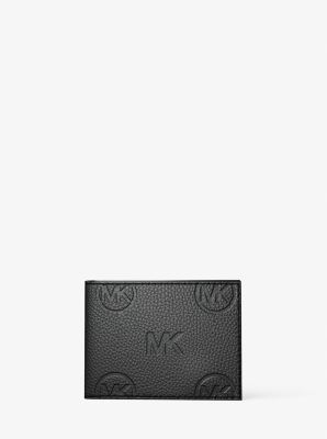 Cooper Logo Debossed Billfold Wallet With Passcase in BLACK | Michael Kors
