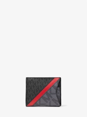 OSTKAKA | LOGO BUTTON WALLET BLACK [正規品/関税込] Amazon.com: Armani Exchange Logo Smooth Leather Bifold
