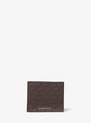 Michael Kors Outlet Medium Crossgrain Leather Wallet In Brown