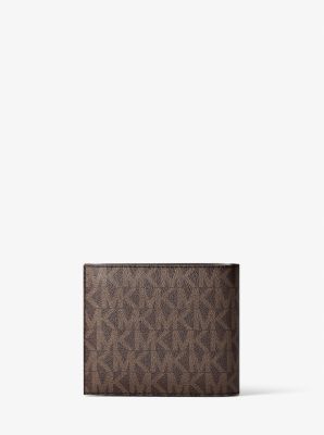 Cooper Logo Billfold Wallet With Coin Pouch in BROWN/BLK | Michael Kors