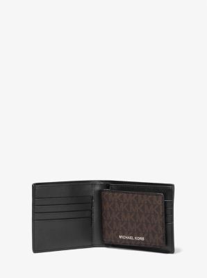 Michael Kors Men's Cooper Billfold with Passcase Wallet (Black PVC)