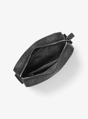 Michael Kors Men's Medium Crossbody Leather Cooper Flight Bag (Black)