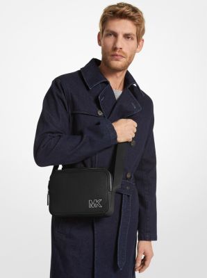 Michael Kors Men Cooper Crossbody Mesenger Flight Bag Blue Signature