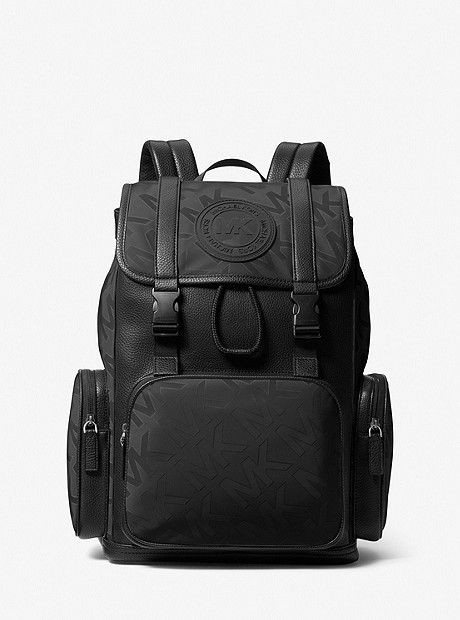 Kent Logo Jacquard Nylon Utility Backpack - BLACK - 37F2LKNB2V