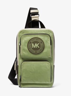 Michael Kors Cooper Commuter Medium Sling Bag Backpack Mk Rainbow Optic White