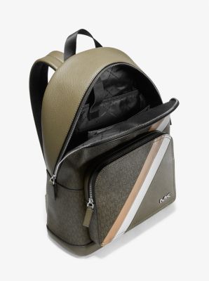 Hudson Logo Stripe and Leather Backpack