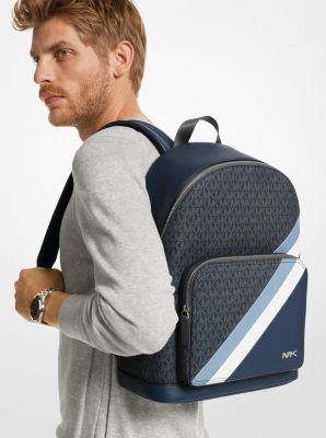 Cooper Logo Stripe and Faux Leather Backpack