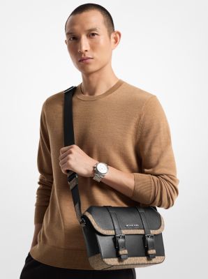 Cooper pebbled leather messenger bag sale