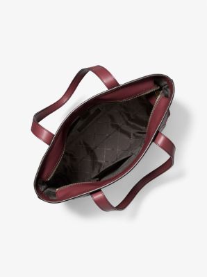Cooper Leather Tote Bag in ROUGE POURPRE | Michael Kors