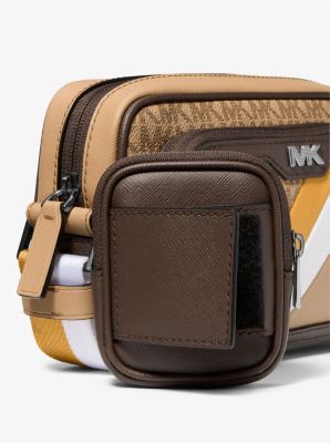 Rivington Striped Logo Camera Bag in GOLDEN ROD | Michael Kors