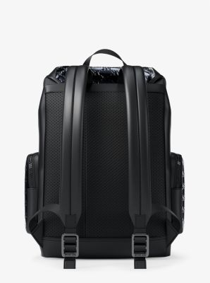 Cooper Medium Metallic Logo Debossed Backpack in NAVY | Michael Kors