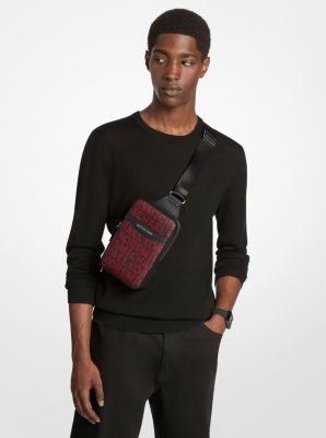 Sac à une bretelle Cooper de taille moyenne à logo graphique in ROUGE VIF | Michael Kors