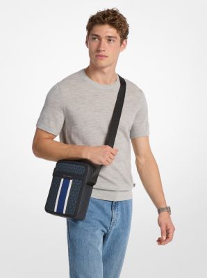 Sac d’avion Cooper à rayures et à logo Signature in SAPHIR | Michael Kors