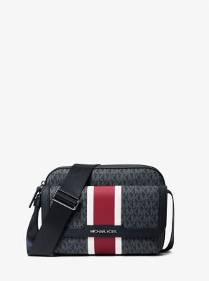 Cooper Medium Signature Logo Stripe Camera Crossbody Bag