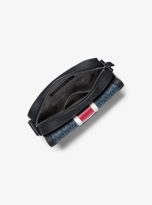 Cooper Medium Signature Logo Stripe Camera Crossbody Bag