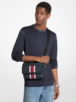 Cooper Medium Signature Logo Stripe Camera Crossbody Bag